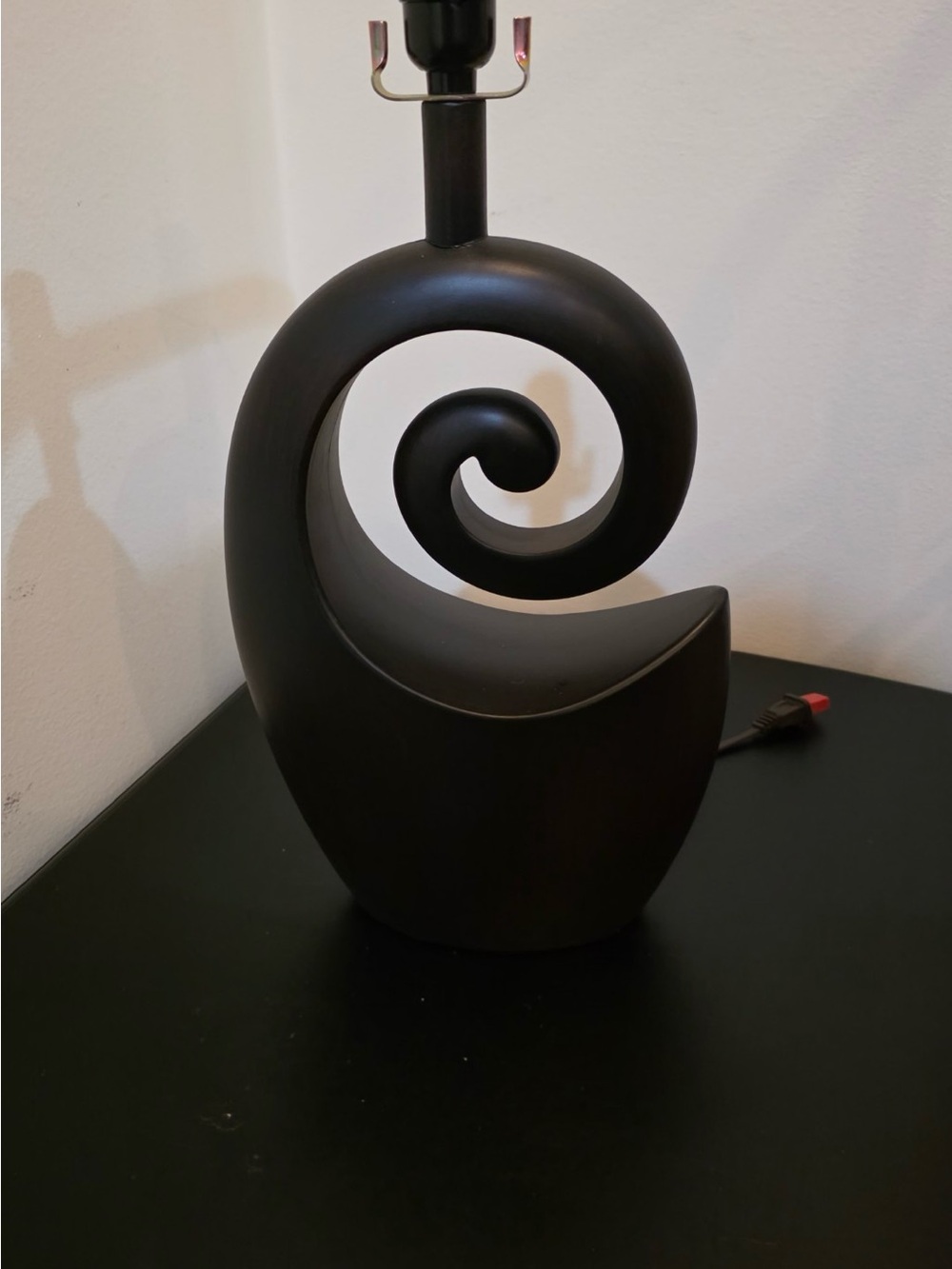 Modern Black Spiral Table Lamp Base - Home Art